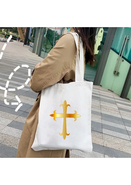 W204 Tarzı 35X40CM Isa Mesih Çapraz Tanrı Din Hıristiyan Ayçiçeği Christus Haç Kadın Kanvas Tote Çanta Omuz Shopper Kadın Çanta (Yurt Dışından) indirimleri