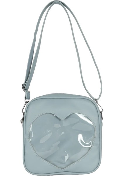 Mavi Stil 21X21X6CM 2021 Aşk Itabag Şeffaf Crossbody Kadınlar Için Pu Kare Çanta Kawaii Lolita Omuzdan Askili Çanta Kız Japon Ita Çanta Kolye (Yurt Dışından)