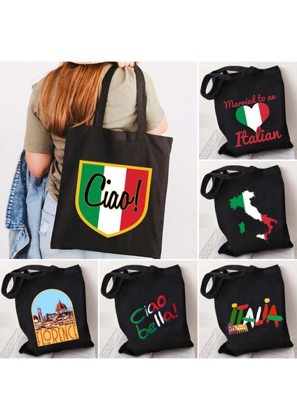 No.71 Stili 35X40CM Roma Kolezyum Italyan Haritası Bayrağı Cinque Terre Duomo Floransa Forza Italia Italya Atasözü Alıntılar Kanvas Tote Çantalar Alışveriş Çantaları (Yurt Dışından) fiyatları