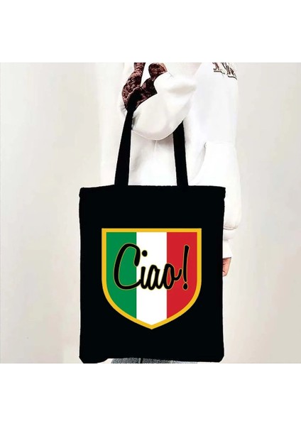 No.71 Stili 35X40CM Roma Kolezyum Italyan Haritası Bayrağı Cinque Terre Duomo Floransa Forza Italia Italya Atasözü Alıntılar Kanvas Tote Çantalar Alışveriş Çantaları (Yurt Dışından) indirimleri