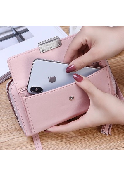 No.4 Stili Kadın Uzun Cüzdan Yumuşak Deri Bayan Fermuarlı Çanta Zincir Çanta Kadın Bozuk Para Cüzdanı Kızlar Için Cep Telefonu Cepler Sac Femme (Yurt Dışından) fırsatları