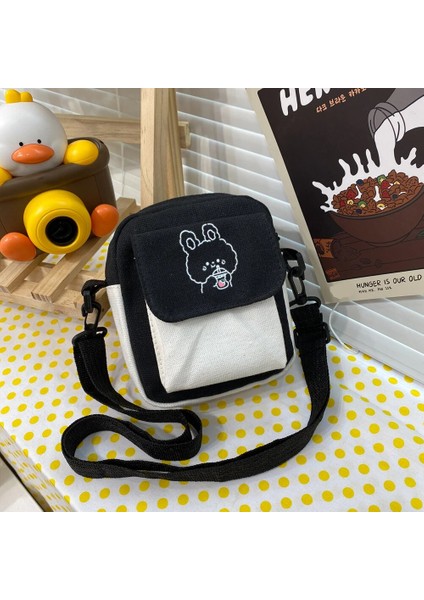 Fildişi Tarzı Moda Kadın Kanvas Patchwork Omuz Kızlar Cep Telefonu Çanta Rahat Bayanlar Mini Bozuk Para Cüzdanı Vintage Çanta Crossbody Çanta (Yurt Dışından)
