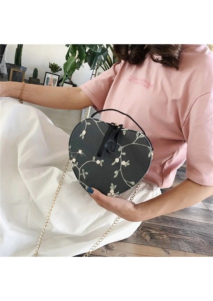 Yeşil-B Tarzı Kadın Omuz Çantaları Tasarımcı Çanta Kadın Moda Dantel Taze Çanta Crossbody Çanta Düz Renk Küçük Aşk Çanta Debriyaj (Yurt Dışından) fırsatları