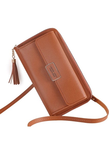 No.7 Tarzı Kadın Omuz Askısı Çantası Çok Fonksiyonlu Uzun Cüzdan Moda Püskül Çanta Çile Kart Sahibinin Bayanlar Küçük Crossbody Cep Telefonu Çantası (Yurt Dışından)