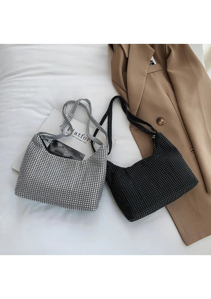 Pembe Tarzı Moda Rhinestones Akşam El Çantası Omuz Çantaları Kadın Parti Düğün Çantalar Çanta Tote Kadın Omuz Koltukaltı Çanta (Yurt Dışından) modelleri