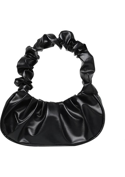 Siyah Stil Сумка Женская Kadın Kore Kat Omuz Hamur Çanta Bolsa Mochila Lüks Tasarımcı Moda 가방 Kadınlar Için Pileli El Çantaları (Yurt Dışından)