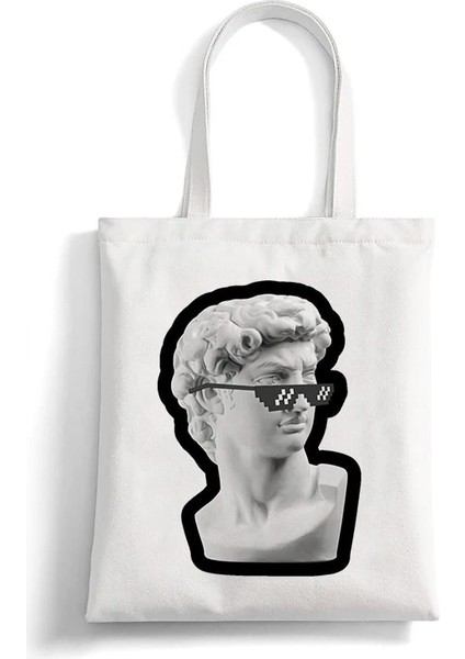G326 Stili David Michelangelo Yağlıboya Estetik Anime Alışveriş Çantası Çanta Tote Çanta Kadın Harajuku Alışveriş Omuz Çantaları Kanvas Çanta (Yurt Dışından)