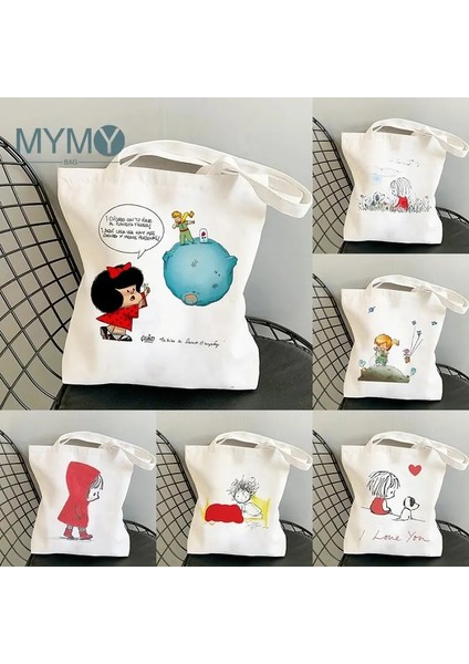 No.6 Stili 23X27CM-9X10.6IN Mafalda Karikatür Omuzdan Askili Çanta Kadın Kanvas Tote Çanta Kız Punk Büyük Kapasiteli Gotik Komik Estetik Kawaii Boyama Çanta (Yurt Dışından) fiyatları