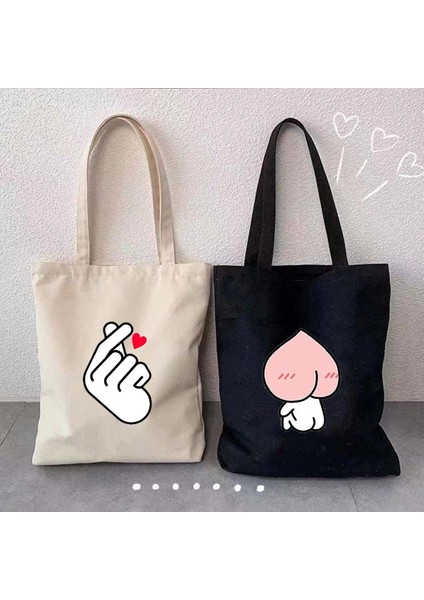 kensenshop No.12 Tarzı 35X40CM Kore Kpop Kanvas Tote Çanta Çilek Süt Kaçak Çocuklar Chan Sevimli Parmak Kalp Ramen Harajuku Tote Çanta Shopper Omuz Çantası (Yurt Dışından) modelleri