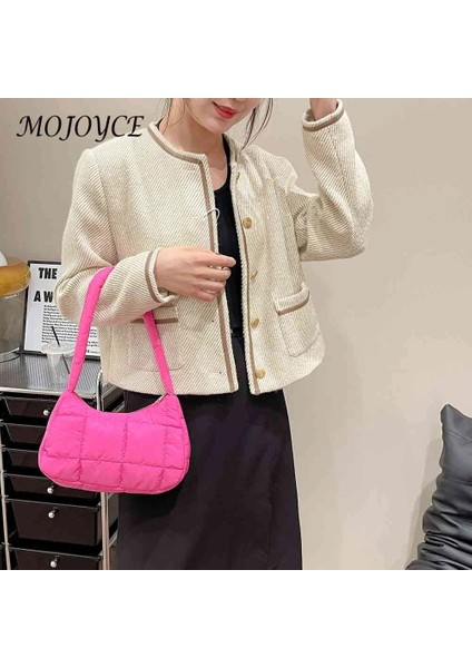 Mavi Stil Kapitone Omuzdan Askili Çanta Rahat Kontrol Kadın El Çantaları Moda Kış Basit Düz Renk Yumuşak Sıcak Zarif Alışveriş Seyahat Için (Yurt Dışından) modelleri