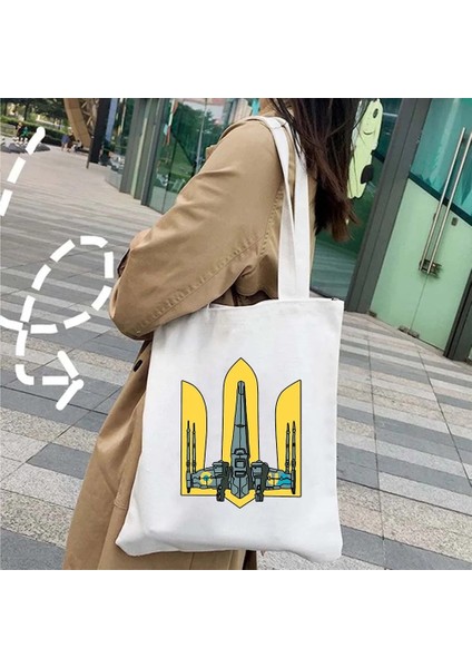 No.71 Stili 35X40CM Ukrayna Arması Amblem Ülke Bayrağı Ayçiçeği Çiçek Ukrayna Trysub Omuz Alışveriş Harajuku Bez Çantalar Shopper Çantalar (Yurt Dışından)