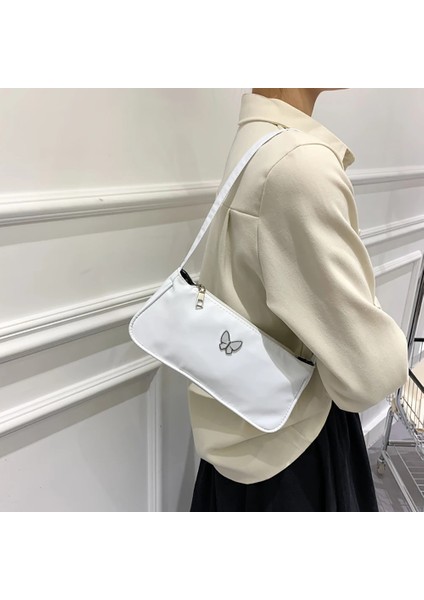 Bej Tarzı Küçük Kelebek Çanta Çanta Çanta Baskı Omuz Koltukaltı Çanta Moda Bayanlar Küçük Çanta Kadın Tote Çanta (Yurt Dışından) indirimleri