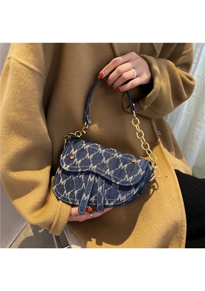 Siyah Stil Kadın Pu Niş Retro Mektup Denim Eyer Omuz Crossbody Çanta Moda Her Şey Çapraz Açıklıklı Koltukaltı Çanta Kadınlar Için (Yurt Dışından) indirimleri