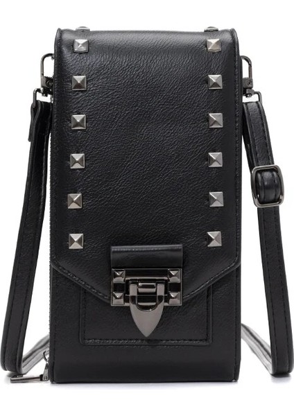 Siyah Stil Yeni Trend Askılı Çanta Kadınlar Için Omuz Telefonu Çanta Crossbody Cüzdan Bozuk Para Cüzdanı Bayanlar Pu Deri Kadın Çanta (Yurt Dışından)