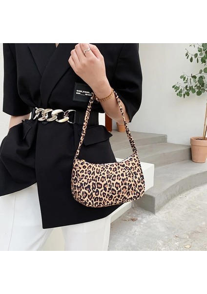 Zebra Tarzı Kadın Omuzdan Askili Çanta Moda Hayvan Desen Baskılı Çanta Rahat Naylon Kelebek Leopar Zebra Inek Baskı Kadın Çanta Koltukaltı Çanta (Yurt Dışından)