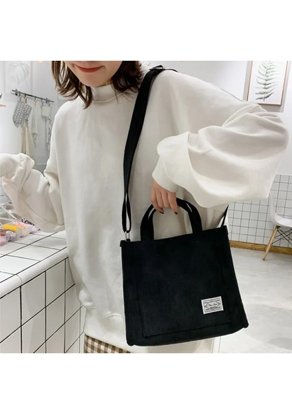 Kahverengi Tarzı Kadife Rahat Kadın Tote Omuzdan Askili Çanta Retro Sanat Tuval Crossbody Çanta Womeotton Fermuarlı Çanta Lüks Tasarımcı (Yurt Dışından) indirimleri