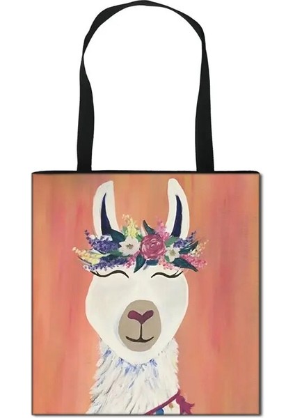 No.25 Tarzı 40X25CM Yeni Hayvan Baskı Kadın Omuz Çantası Alpaka Tembellik Su Samuru Gelincikler Eko Yeniden Kullanılabilir Alışveriş Çantaları Büyük Kapasiteli Omuz Çantası Kadın (Yurt Dışından)