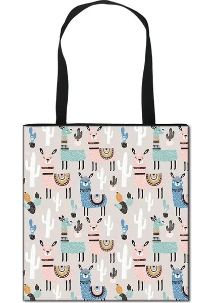 No.25 Tarzı 40X25CM Yeni Hayvan Baskı Kadın Omuz Çantası Alpaka Tembellik Su Samuru Gelincikler Eko Yeniden Kullanılabilir Alışveriş Çantaları Büyük Kapasiteli Omuz Çantası Kadın (Yurt Dışından) fırsatları