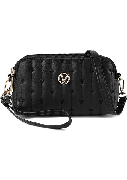 Siyah Stil S Beden Kadın Için Pu Çanta Kendi Tasarım Çok Fonksiyonlu Omuz Çantası Yeni Moda 3 Fermuarlı Crossbody Çanta Büyük Kapasiteli Bayan Bilek Çantası (Yurt Dışından)