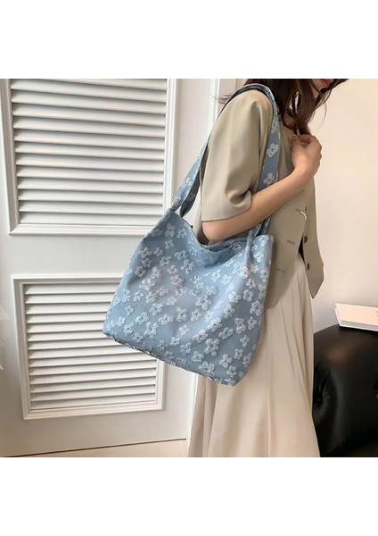 Pembe Tarzı Kadın Çiçek Kanvas Postacı Çanta Tasarımcısı Çanta Bayanlar Katı Büyük Kapasiteli Omuz Çantaları Rahat Kadın Alışveriş Çantası (Yurt Dışından) modelleri