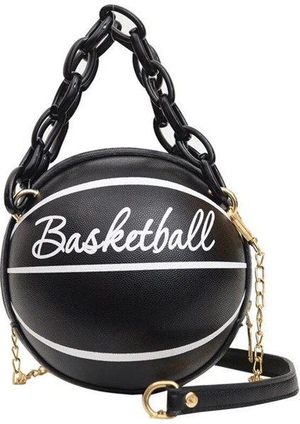 Siyah Stil Kadın Çantası Basketbol Futbol Omuzdan Askili Çanta Yeni Topu Çantalar Gençler Kadın Omuz Çantaları Messenger Crossbody Çanta (Yurt Dışından)
