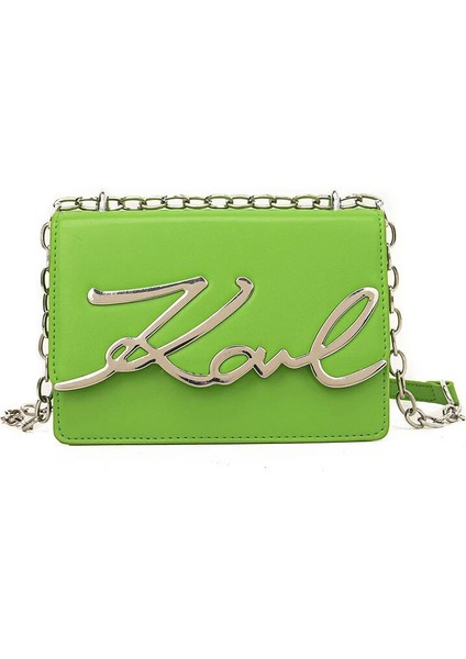 Yeşil Stil Kadın Omuz Crossbody Çanta Kadın Çanta Seyahat Cüzdanı Kız Alışveriş Makyaj Organizatör Lüks Tasarımcı Lagerfeld Mini Tote Çanta (Yurt Dışından)