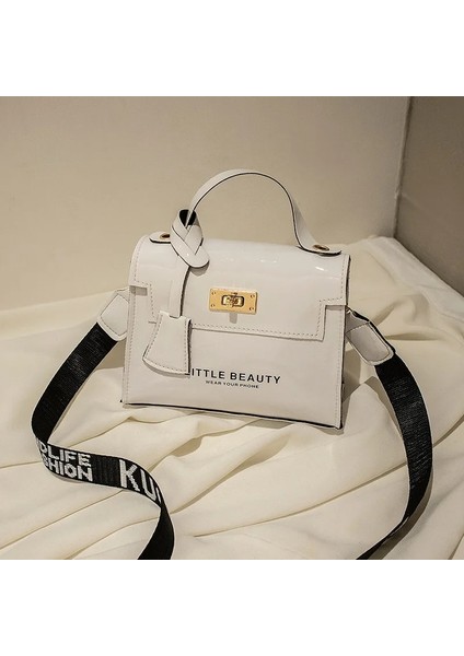 Kremsi-Beyaz Tarzı 17CMX6CMX13CM Moda Kadın Postacı Çantası Pu Deri Kadın Crossbody Omuz El Çantaları Kadınlar Için Yüksek Li Kozmetik Çantası Bayan Çanta (Yurt Dışından)