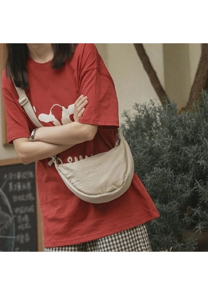 Bej Tarzı Rahat Naylon Hobos Kadınlar Kızlar Için Crossbody Çanta Tote Göğüs Boho Plaj Kılıfı Çantalar Omuz Çantaları (Yurt Dışından) modelleri