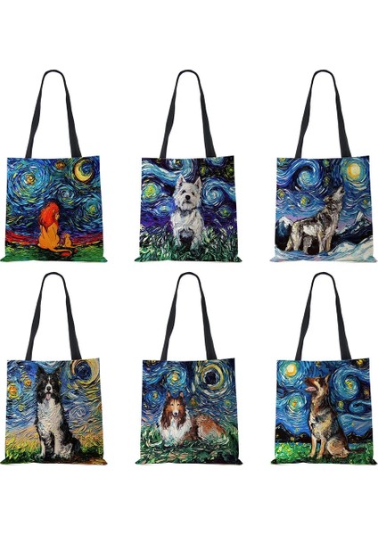 No.37 Tarzı Aslan Köpek Baskı Kadın Kanvas Omuzdan Askili Çanta Rahat Alışveriş Yeniden Kullanılabilir Çanta Büyük Kapasiteli Katlanır Seyahat Okul Çantası 2022 (Yurt Dışından) fiyatları