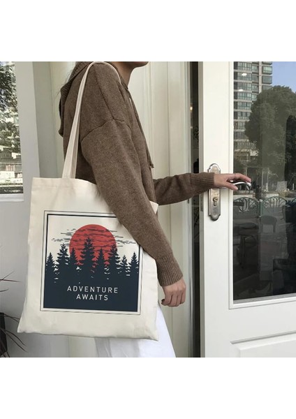 B740B Tarzı Ins Evren Vintage Yaz Yeni Tatlı Kadın Harajuku Mektup Karikatür Baskı Ulzzang Canvaasual Omuz Çantaları (Yurt Dışından) modelleri