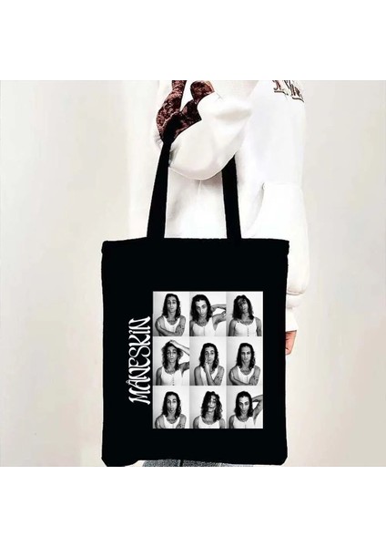 No.35 Tarzı 35X40CM Serin Maneskin Damiano David Ağız Erkek Kadın Okul Messenger Alışveriş Çantası Büyük Kapasiteli Rahat Kanvas Eko Omuz Çanta (Yurt Dışından)