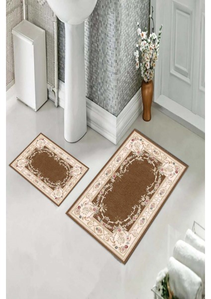 Banyo Halısı Ikili Klozet Takımı Kaymaz Tabanlı (60 cm x 100 cm + 40 cm x 60 Cm) fiyatları