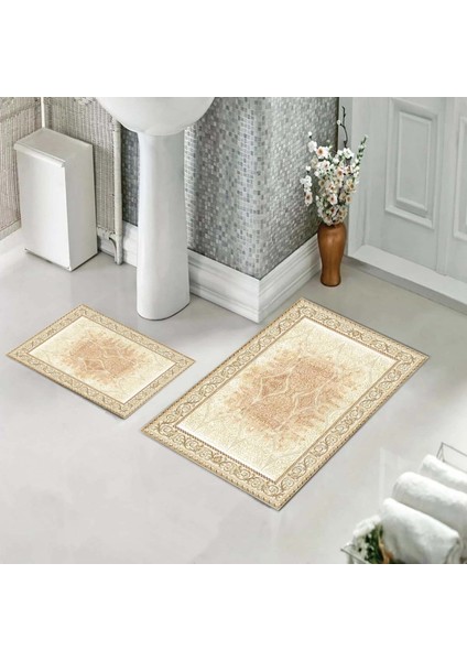 Banyo Halısı Ikili Klozet Takımı Kaymaz Tabanlı (60 cm x 100 cm + 40 cm x 60 Cm)