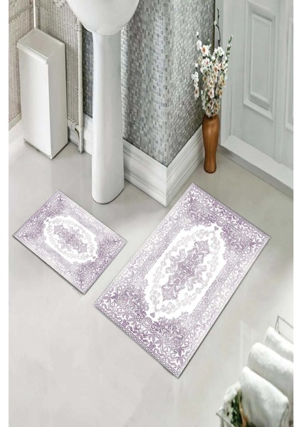 Banyo Halısı Ikili Klozet Takımı Kaymaz Tabanlı (60 cm x 100 cm + 40 cm x 60 Cm) fiyatları
