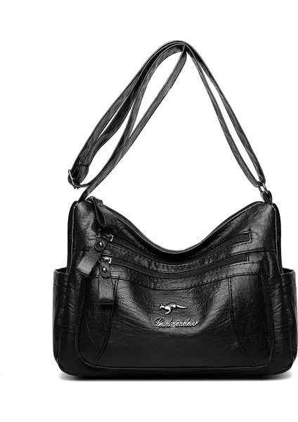 Siyah Stil Moda Omuz Kadın Çanta Çanta Naylon Su Geçirmez Crossbody Çanta Bayan Messenger Çanta (Yurt Dışından)