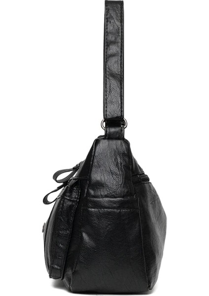 Siyah Stil Moda Omuz Kadın Çanta Çanta Naylon Su Geçirmez Crossbody Çanta Bayan Messenger Çanta (Yurt Dışından) indirimleri