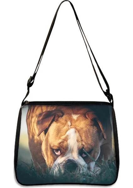 YXBBGQS12 Tarzı 25CMX30CM Sevimli Pug Köpek Baskı Omuzdan Askili Çanta Kadın Çanta Yaratıcı Bulldog Terrier Crossbody Çanta Yetişkin Kitap Çantası Öğrenci Postacı Çantası (Yurt Dışından)