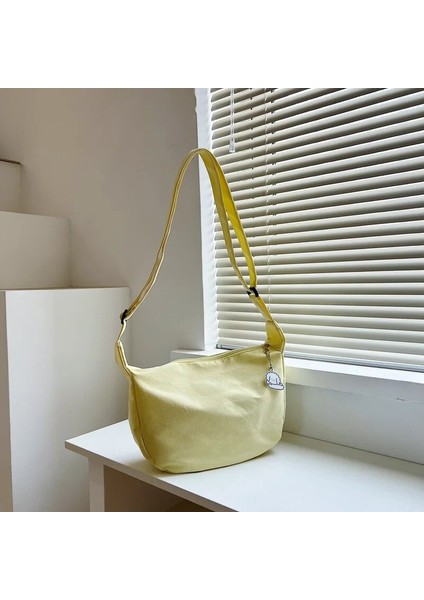Sarı Stil 23X8X20CM Omuz Çantaları Kadın Katı Harajuku Tüm Maç Basit Çok Fonksiyonlu Çanta Büyük Kapasiteli Crossbody Çanta Kadın Gençler Için Çanta (Yurt Dışından)