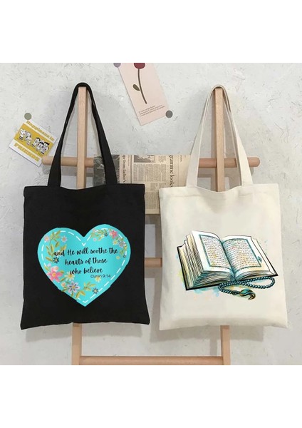 B92 Tarzı 35X40CM Arapça Kur'an Cami Islam Tırnaklar Müslüman Maşallah Subhanallah Kadın Omuz Alışveriş Pamuk Kanvas Tote Çanta Alışveriş Çantası (Yurt Dışından) fiyatları