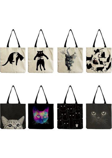 No.6 Stili 40X25CM Sevimli Karikatür Hayvan Kedi Baskı Çanta Açık Çevre Dostu Kadın Omuz Çantası Yüksek Kapasiteli Taşınabilir Bayan Alışveriş Çantası Plaj Çantası (Yurt Dışından) fiyatları