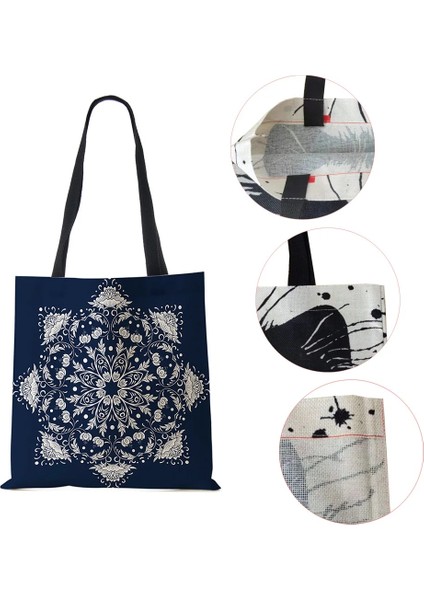 No.8 Tarzı Vintage Baskı Bayanlar Rahat Omuz Çantası Tote Çiçekler Yapraklar Moda Alışveriş Yeniden Kullanılabilir Çanta Büyük Kapasiteli Kanvas Plaj Çantaları (Yurt Dışından) modelleri
