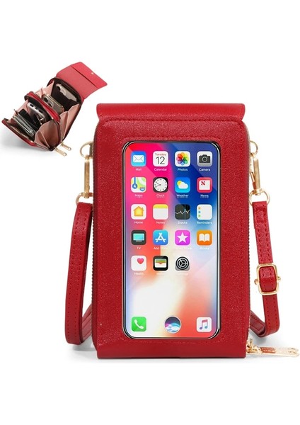 Kahverengi Tarzı Kadınlar Için Yeni Moda Dokunmatik Ekran Omuzdan Askili Çanta Büyük Kapasiteli Çok Fonksiyonlu Cüzdan Trendi Katı Crossbody Telefon Çantaları Kadınlar Için (Yurt Dışından) modelleri