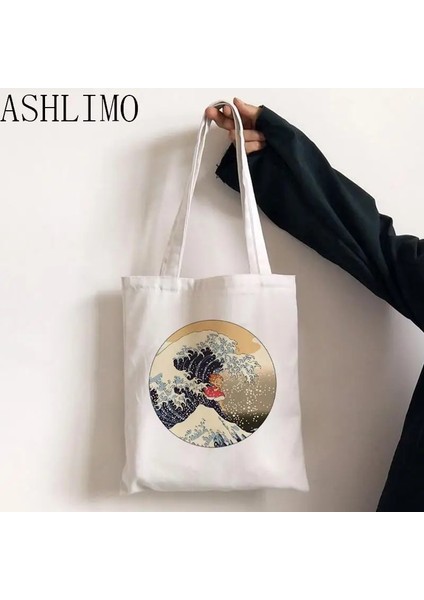 G615 Tarzı Karikatür Sevimli Ponyo On The Cliff Tote Çanta Unisex Anime Sosuke Kanvas Çanta Hayao Miyazaki Alışveriş Çantaları Baskılı Rahat Omuz Çantası (Yurt Dışından) indirimleri