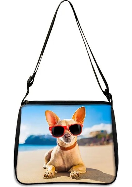 YXBJIWA12CW Tarzı 25CMX30CM Sevimli Köpek Chihuahua Baskı Omuzdan Askili Çanta Chihuahua Anne Kadın Çanta Küçük Debriyaj Telefon Çanta Tutucu Çanta Rahat Bez Çantalar (Yurt Dışından)