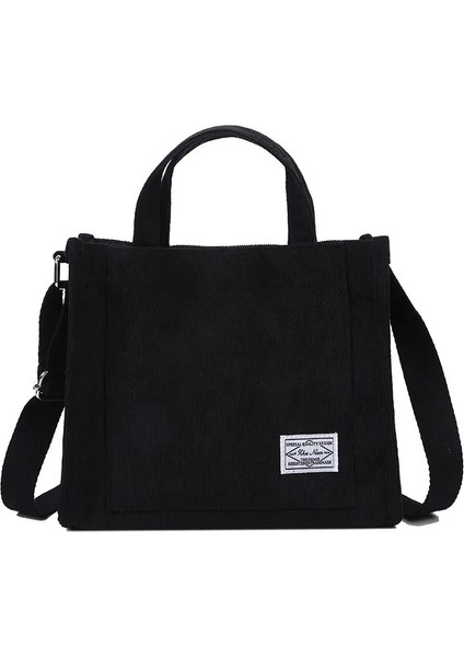 Siyah Stil 26X23X10CM Moda Kadife Kadın Omuz Çantası Yeni Basit Çevre Dostu Alışveriş Çantası Trendi Çok Yönlü Messenger Çanta Wome Için Çanta (Yurt Dışından)