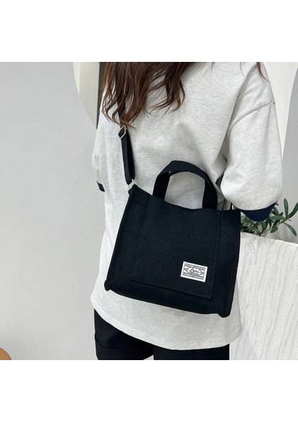 Siyah Stil 26X23X10CM Moda Kadife Kadın Omuz Çantası Yeni Basit Çevre Dostu Alışveriş Çantası Trendi Çok Yönlü Messenger Çanta Wome Için Çanta (Yurt Dışından) indirimleri