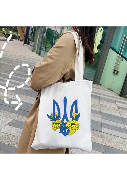 No.74 Tarzı 35X40CM Ukrayna Arması Amblem Ülke Bayrağı Ayçiçeği Çiçek Ukrayna Trysub Omuz Alışveriş Harajuku Bez Çantalar Shopper Çantalar (Yurt Dışından)