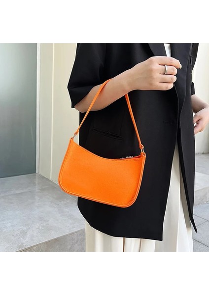Turuncu Tarzı Kadın Moda Zarif Alışveriş Çantası Keçe Çanta Lüks Yeni Omuz Koltukaltı Çanta Gelişmiş Doku Kadın Çanta Çantalar (Yurt Dışından) modelleri