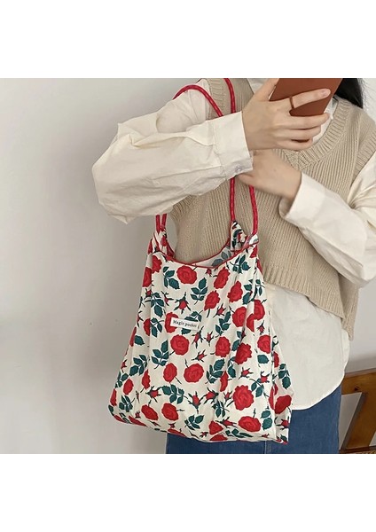 No.2 Tarzı Kadın Baskı Alışveriş Çantası Tote Kese Moda Kadın Omuz Çanta Çiçek Çiçek Kız Tote Çanta Kore Rahat Çanta (Yurt Dışından) fiyatları