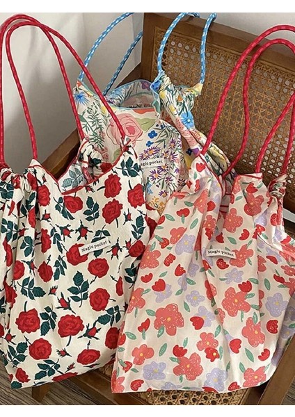 No.2 Tarzı Kadın Baskı Alışveriş Çantası Tote Kese Moda Kadın Omuz Çanta Çiçek Çiçek Kız Tote Çanta Kore Rahat Çanta (Yurt Dışından) modelleri